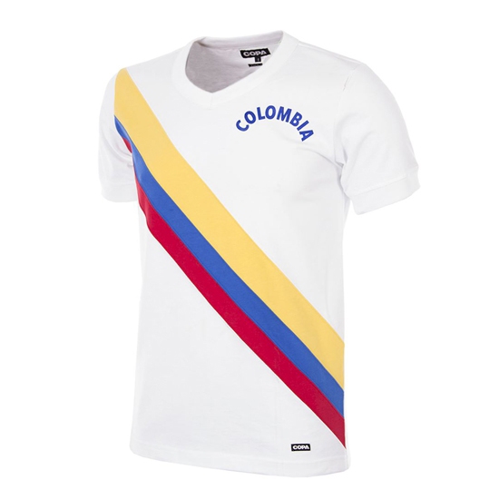 Colombia 1973 Short Sleeve Retro Football Shirt   Stock