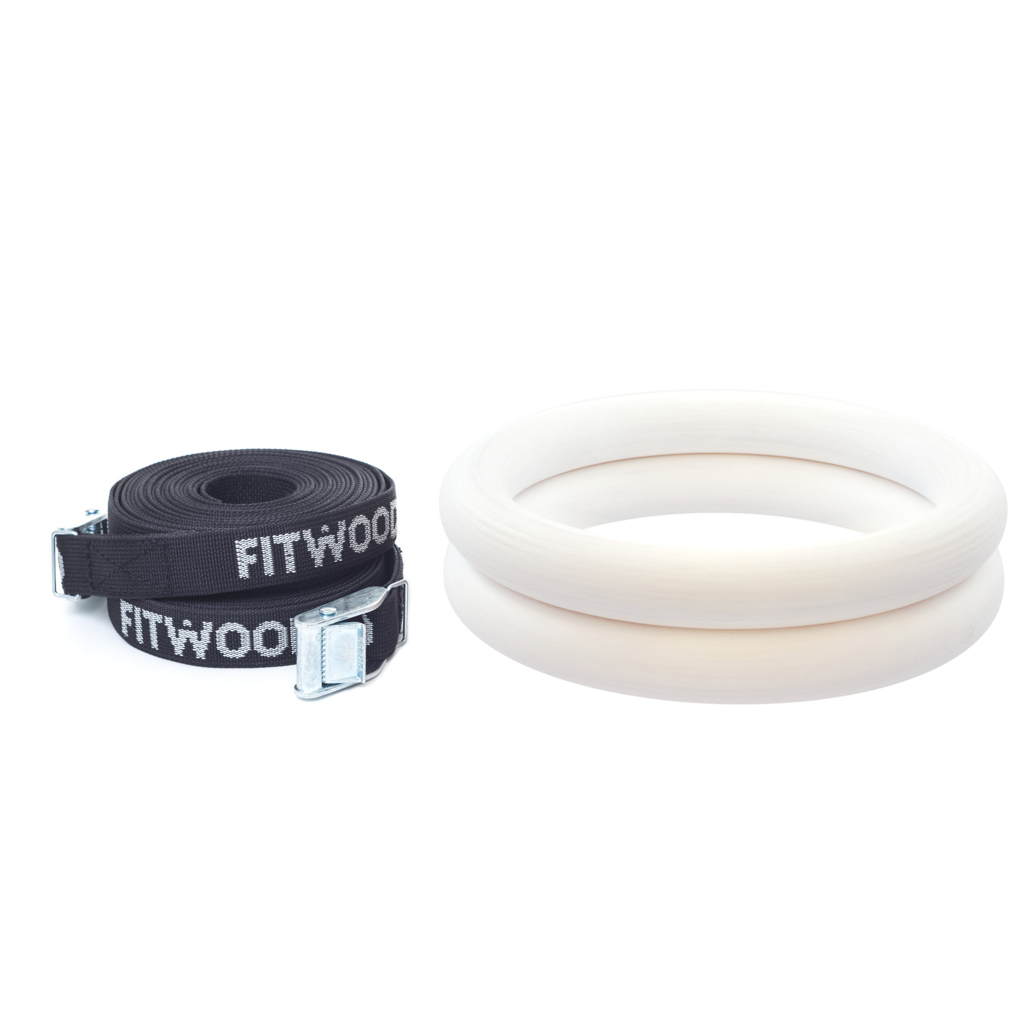 Fitwood Ulpu Gymnastikringe 28mm - Hvid-overflade   Sort Strop
