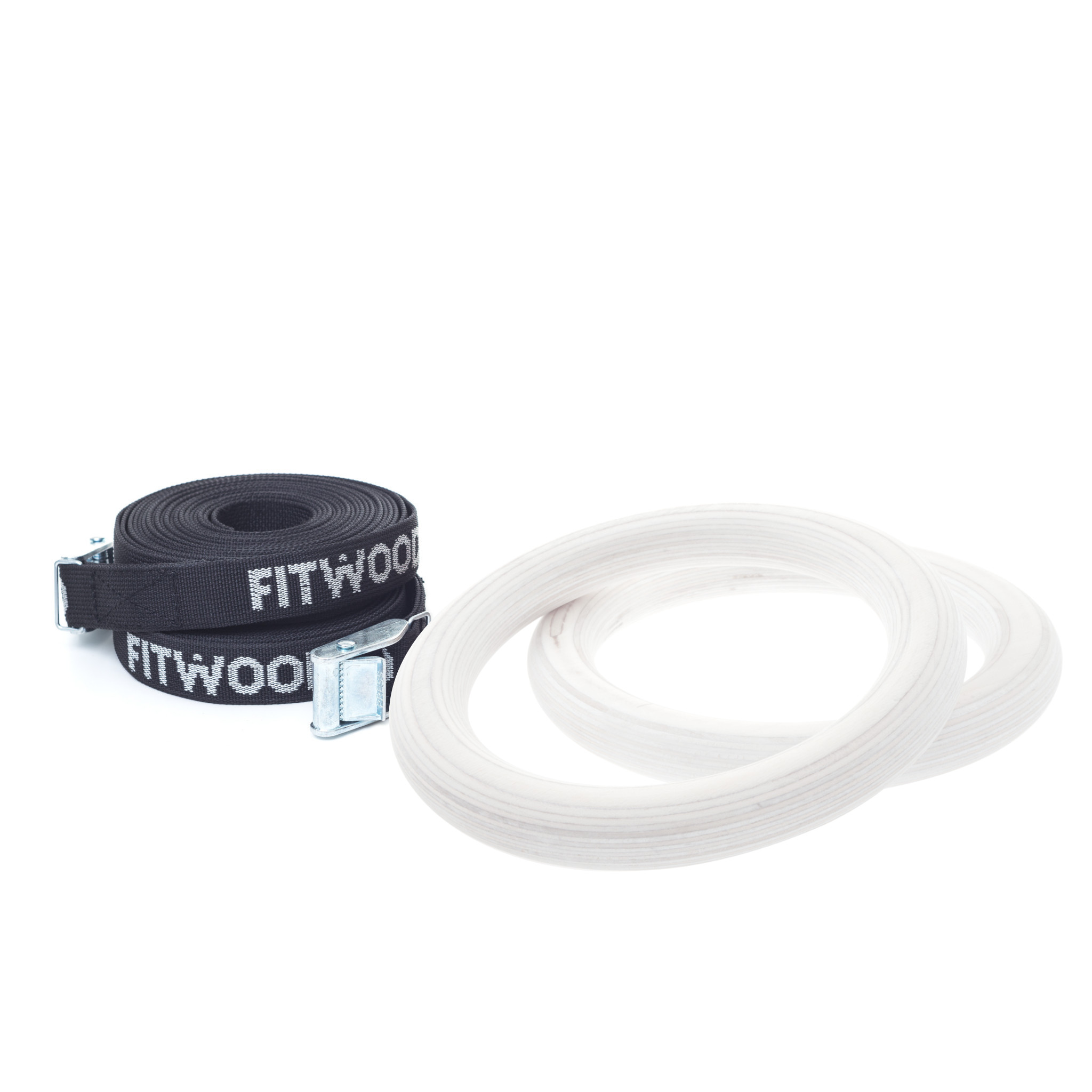 Fitwood Ulpu Mini Gymnastikringe 28mm Hvid Overflade   Sort Strop