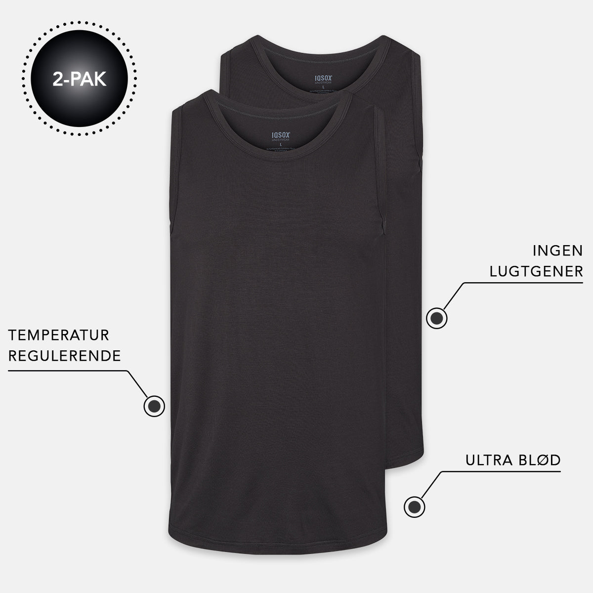 Iq Sox Bambus Undertrøje Sort   -pack  Medium