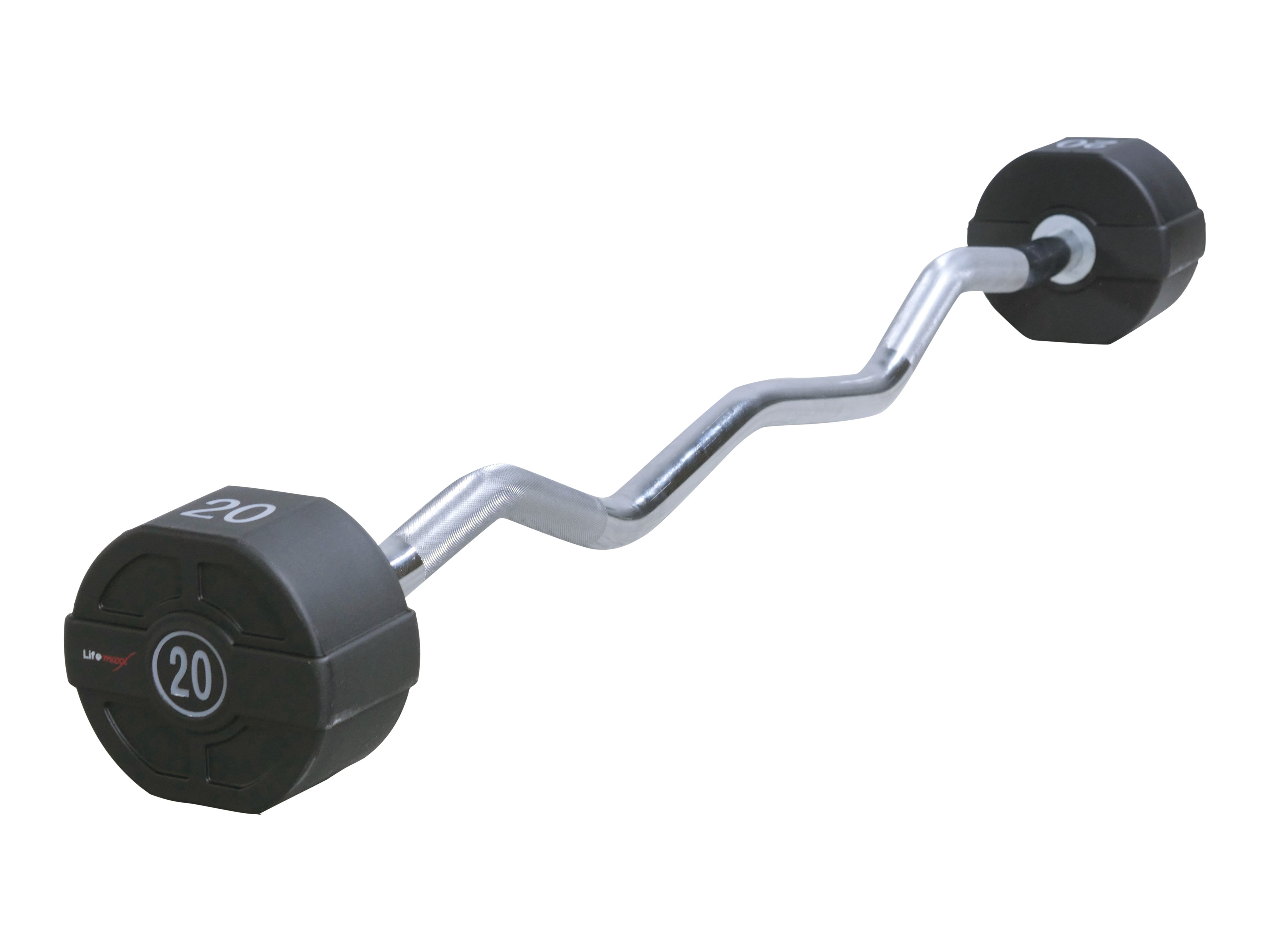 Lifemaxx Pu Ez Vægtstang  20 Kg  Curl Vægtstang  Faste Skiver  Utrolig Slidstærk  Perfekt Til Biceps- Og Triceps øvelser