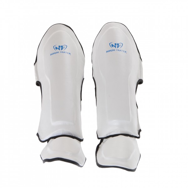 Nordic Fighter Shin Guards Instep Type   Benskinne Hvid Læder Large
