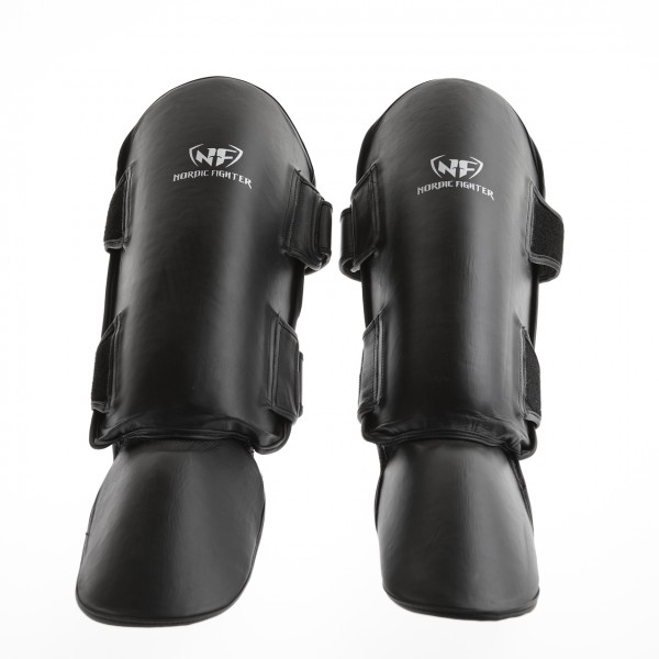 Nordic Fighter Shin Guards Instep Type   Benskinne Læder Sort Small