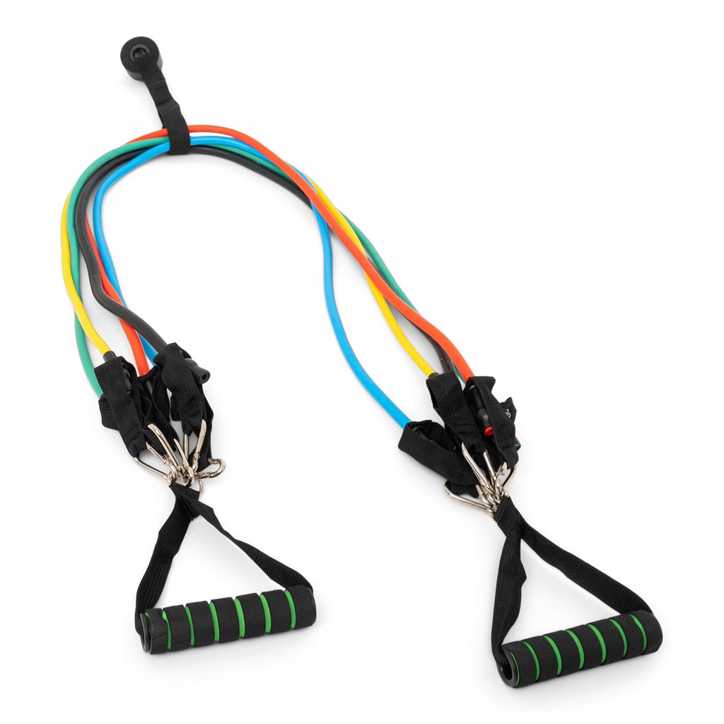 Elastiksæt Med Håndtag  Komplet Hjemmetræning Pro