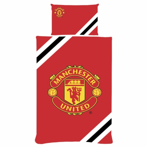 Manchester United Fc Single Duvet Set Core In Stock -one-size