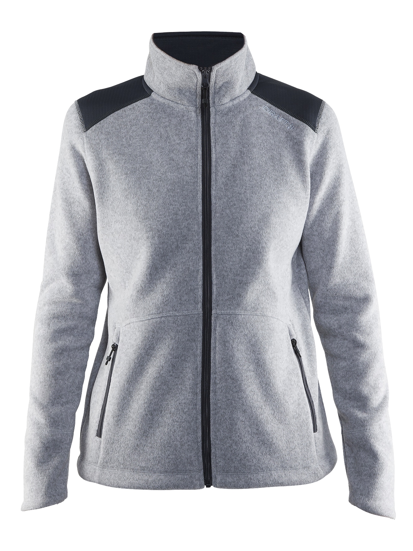 Craft Noble Zip Jacket Heavy Knit Fleece Kvinder Grey Melange Asphalt