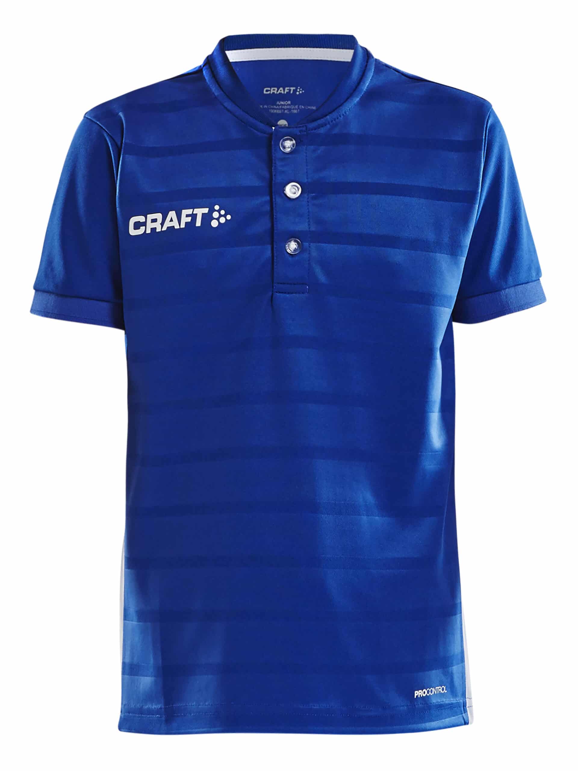 Craft Pro Control Button Jersey Jr Club Cobolt White 134 140