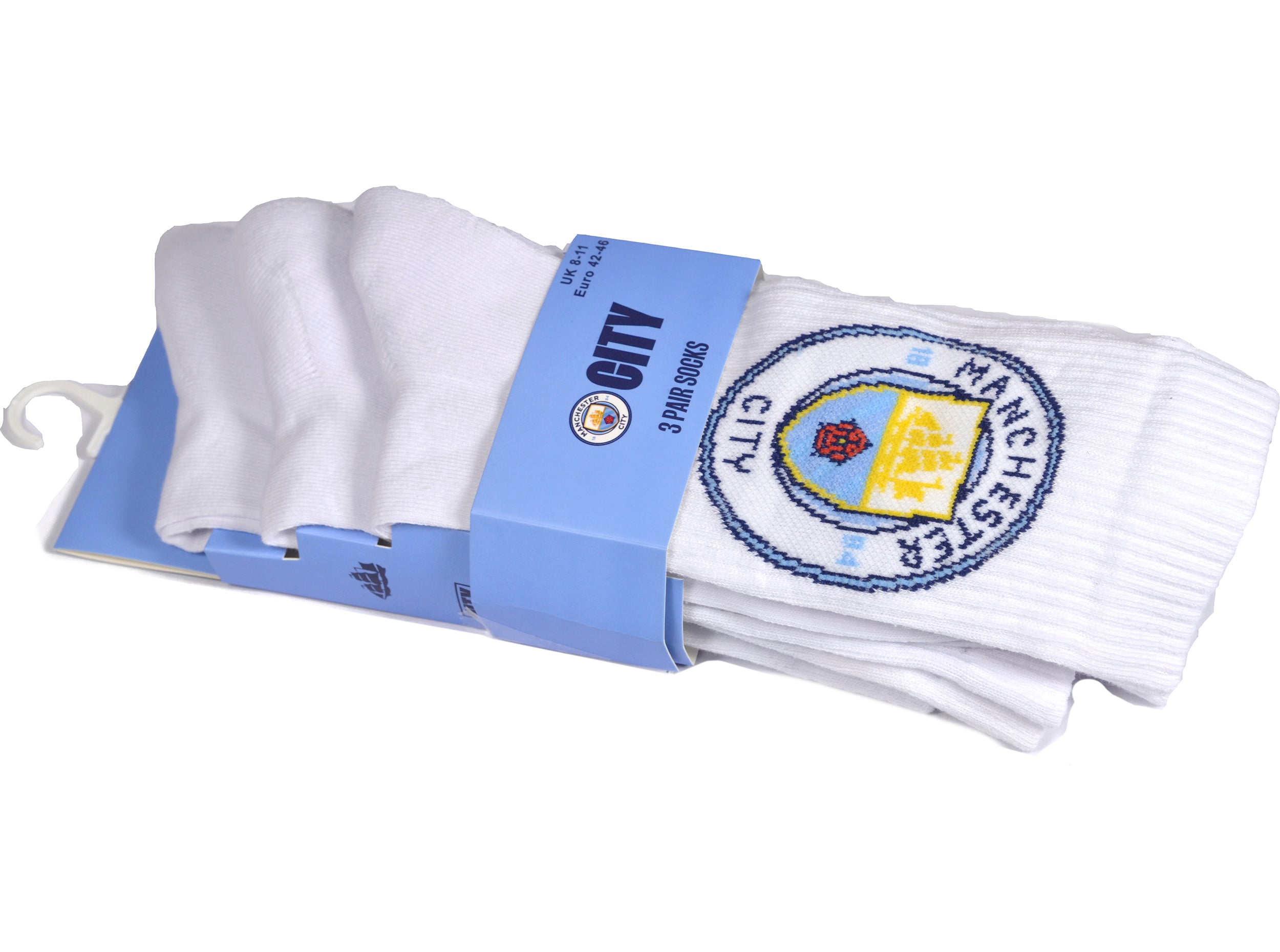Manchester City Manchester City Sports Sokker   -pak  Hvid Blå  Uk 811   Eu 4246  Voksen