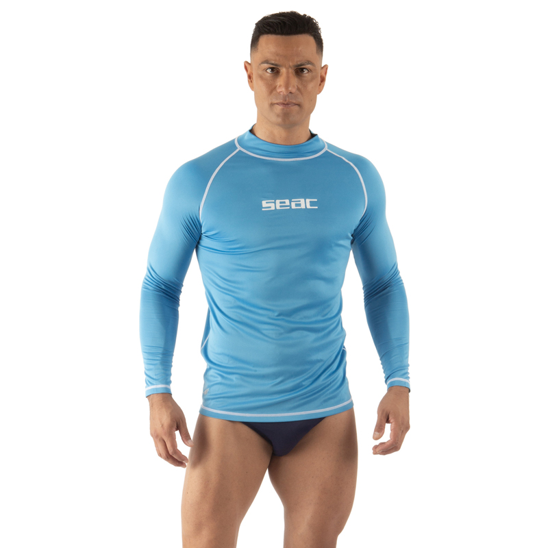 Seac Rash Guard Lang -sun Herre Man Lyseblå