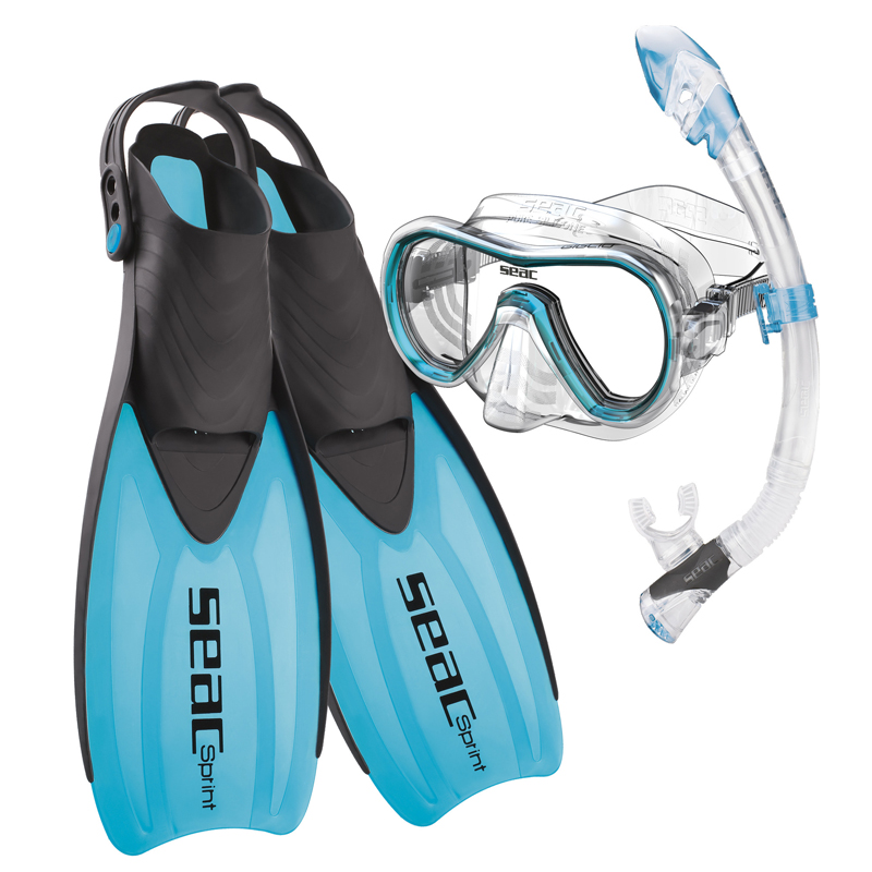 Seac Snorkelsæt Tris Sprint Dry Blå