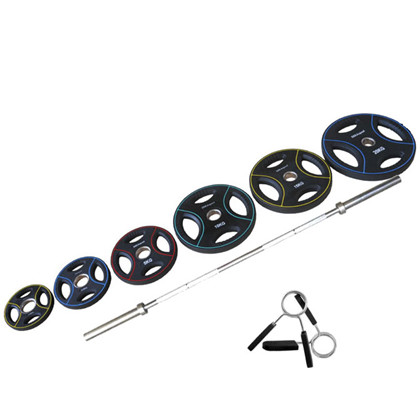 Peak Fitness 125 Kg 50 Mm Pu Vægtsæt 300 Kg 220 Cm 50 Mm Stang