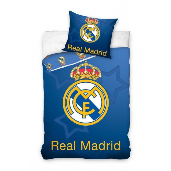 Real Madrid Duvet Set Rm Logo Blue-gold-one-size