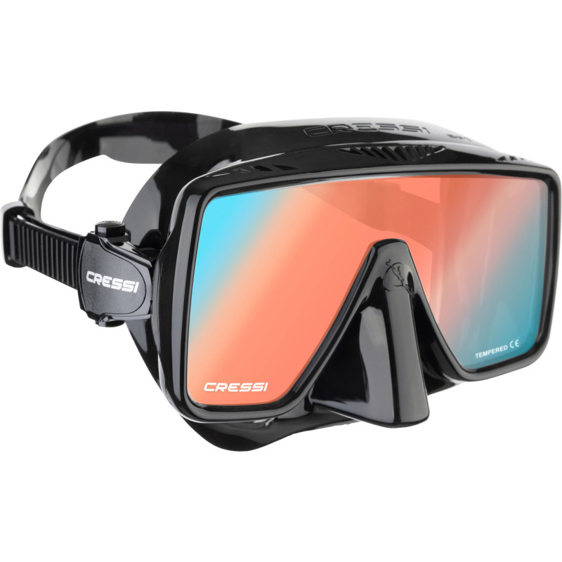 Cressi Sf1 Dykkermaske Sort   Blå   Orange Glas