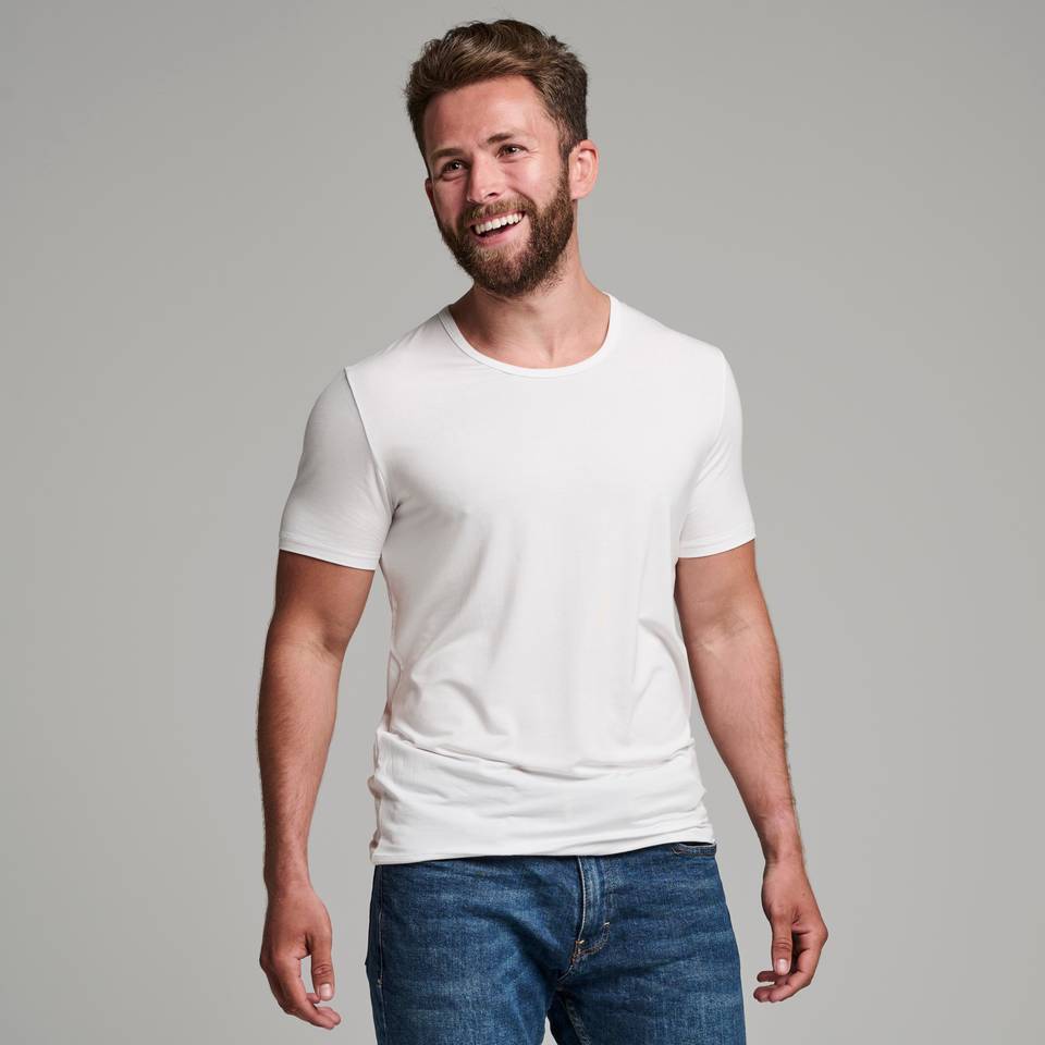 Bambusa  -shirt Med Rund Hals  Hvid