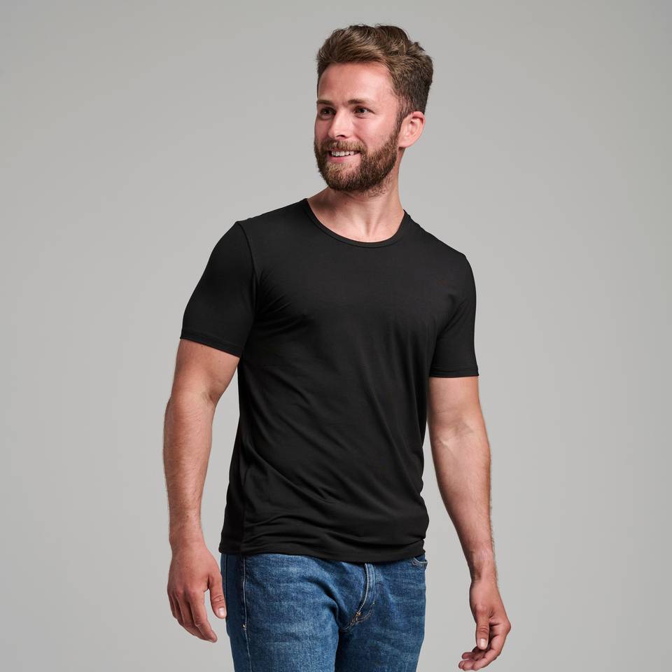 Bambusa  -shirt Med Rund Hals  Sort