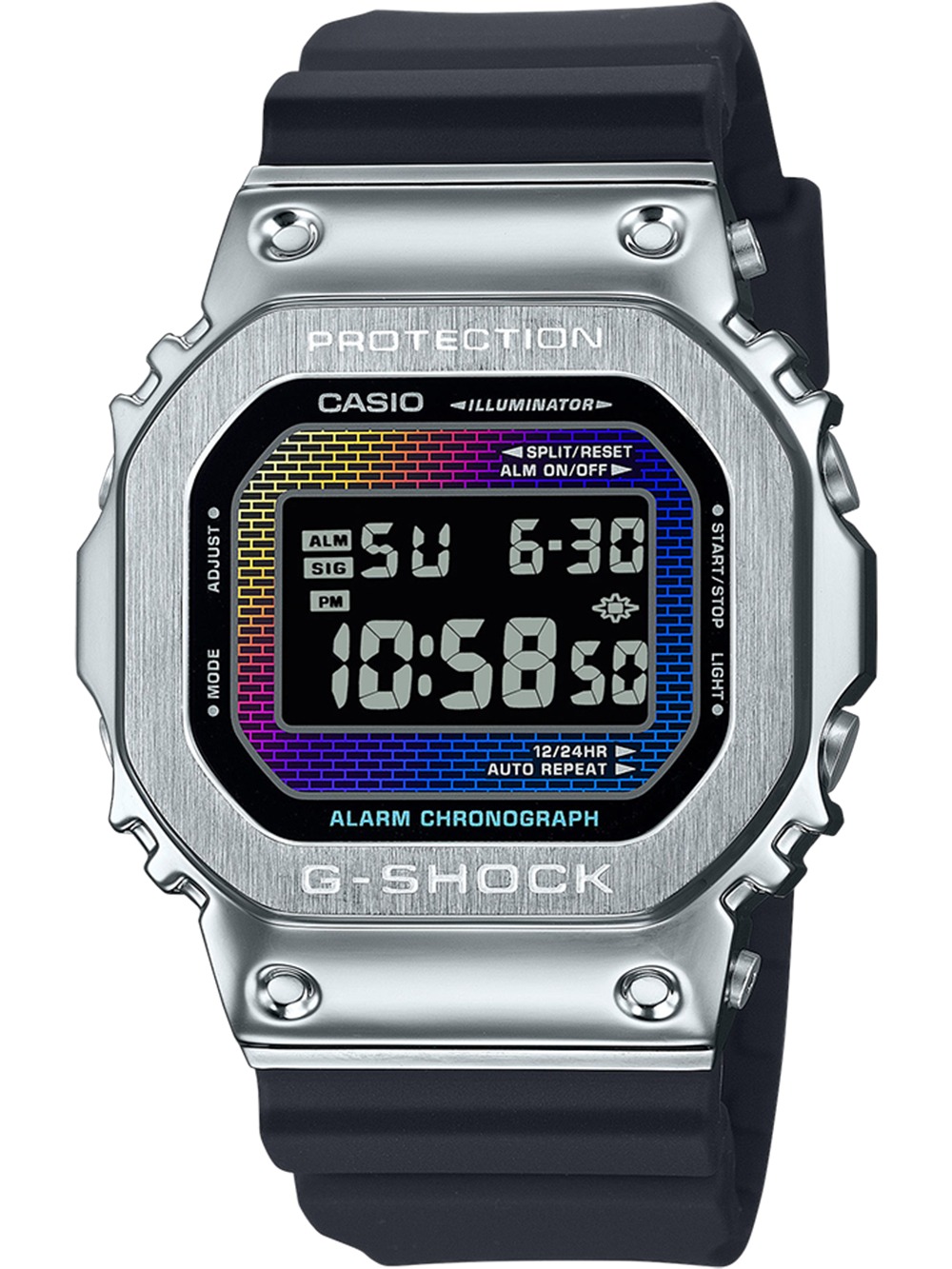 Casio Gm-5600rw-1er Herreur  -shock  -steel
