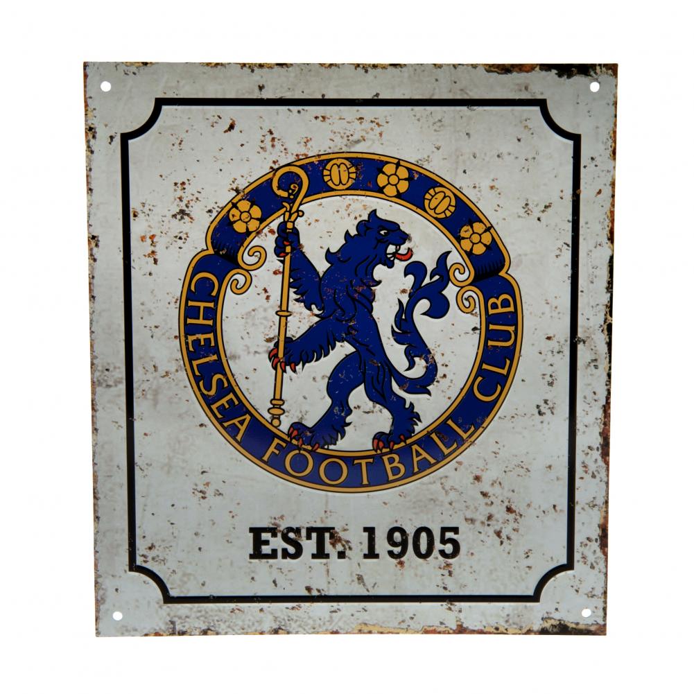 Chelsea Fc Retro Logo Skilt 23 Cm   25 Cm