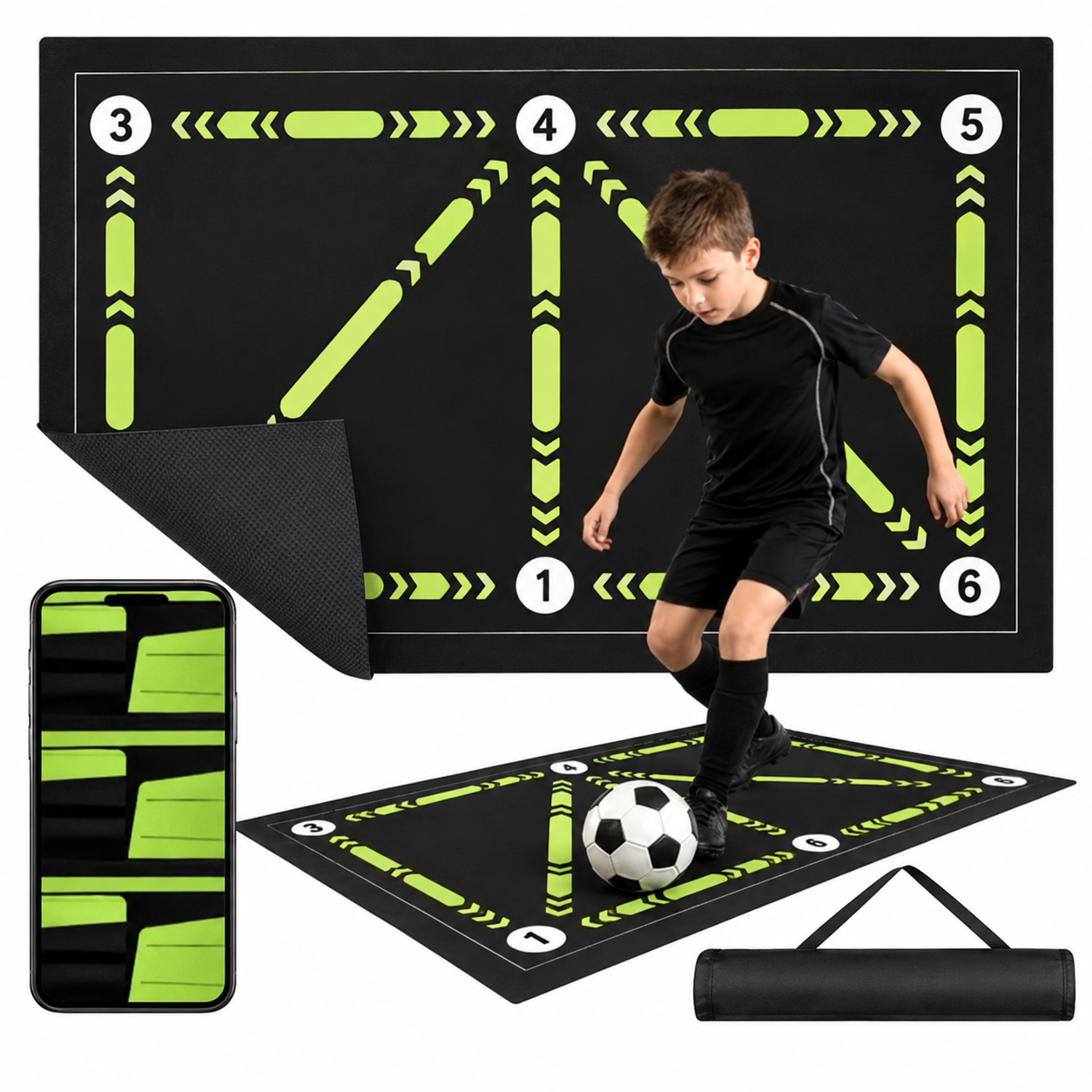 Fodbold Træningsmåtte 90 60 Cm Boldkontrol
