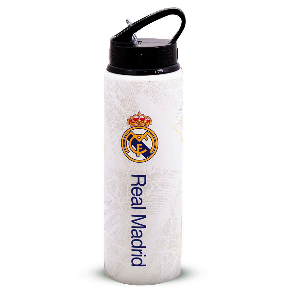 Real Madrid Alu Drinks Bottle Rm Logo White-one-size