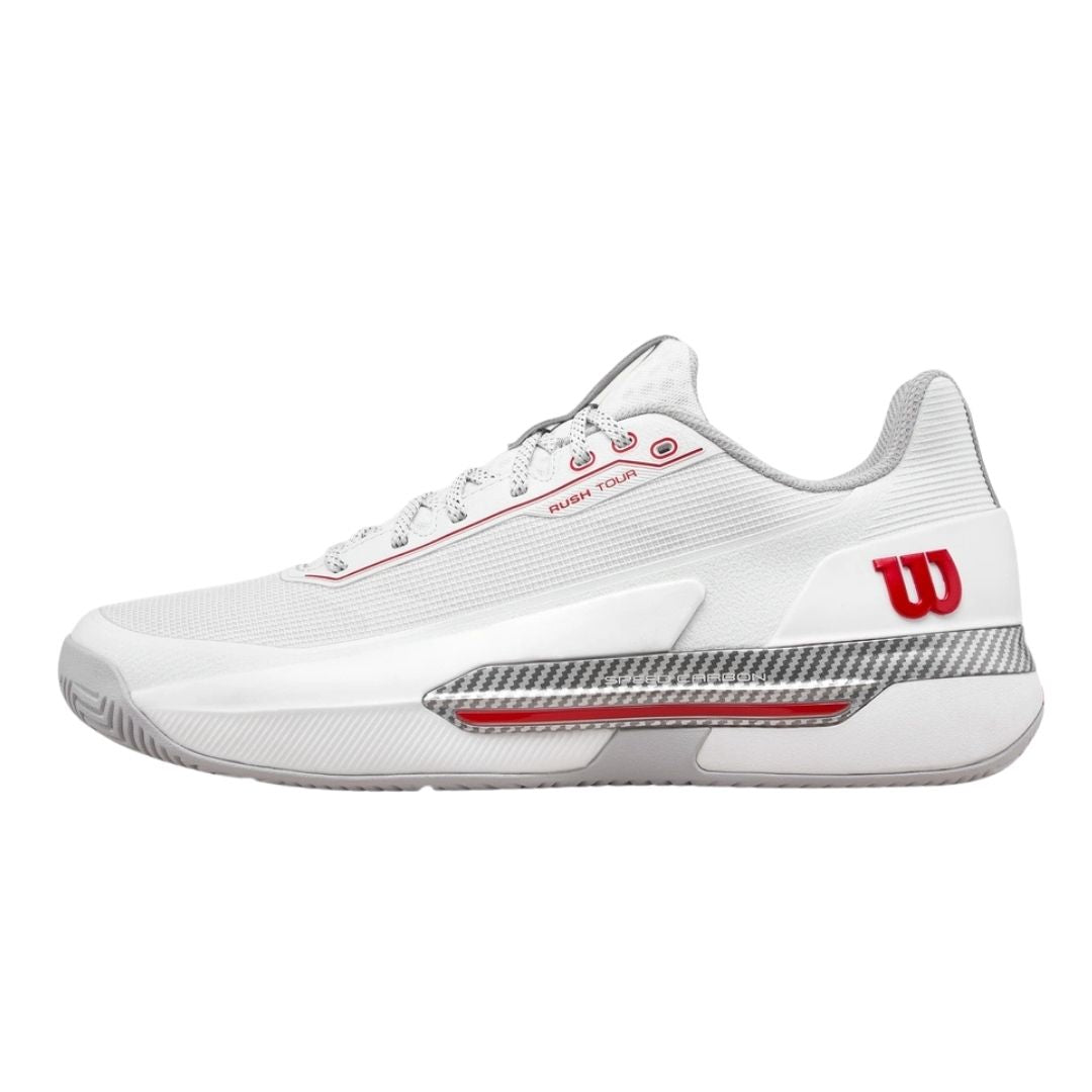 Wilson Rush Tour   Ctc  Bright White Wilson Red Microchip  40
